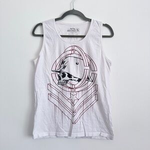 Metal Mulisha White Sleeveless Tank Top Boys Youth Size Small Graphic Skull Y2K
